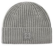 Codello Beanie van zachte wollige menging met ribbels-gebreide stof, dames, one size, donkergrijs