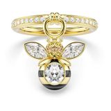 Swarovski Idyllia ring met motief, Verschillende slijpvormen, Bij, Goudkleurige toplaag