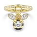 Swarovski Idyllia ring met motief, Verschillende slijpvormen, Bij, Goudkleurige toplaag