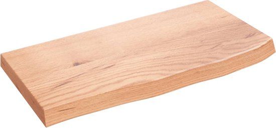 vidaXL Wandschap - 60x30x(2-4) cm - Massief Eikenhout - Lichtbruin