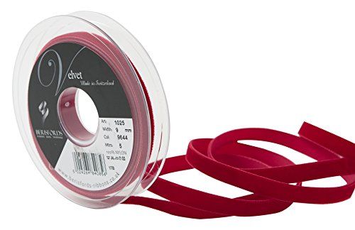 Berisfords Fluwelen lint, Scarlet, 10,2 x 1,5 x 10,2 cm - 5024264840856