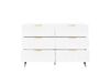 Buffet blanc design moderne, 6 tiroirs poignées