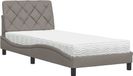 Syfax Bed met matras stof taupe 90x200 cm
