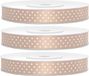 Satijnen linten met witte stippen 1,2 cm/12 mm x 25 meter