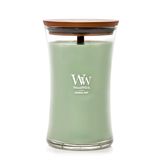 WoodWick Ethereal Haze Hourglass Large Bougie parfumée Vert clair 130 heures de combustion