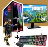 ScreenON Gaming PC Set - Fortnite Cyclo Hero - AMD Ryzen 5, 16GB RAM, 480GB SSD, NVIDIA GeForce GTX 1630, 24" Monitor, Keyboard & Mouse - Windows 11 Pro