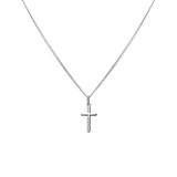 Lucardi Dames Zilveren ketting met hanger kruis - Ketting - 925 Zilver - Zilverkleurig - 45 cm