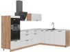 Vicco Hoekkeuken Fame-Line, Wit Landhuis/Goudkleurig Eiken, 287 x 207 cm