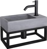 Differnz Force Fonteinset - Beton - Donkergrijs - Gebogen Kraan - Mat Zwart - 40 x 22 x 8 cm