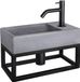 Differnz Force Fonteinset - Beton - Donkergrijs - Gebogen Kraan - Mat Zwart - 40 x 22 x 8 cm