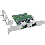 InLine 51128K Dual Gigabit netwerkkaart met 2x RJ45, PCIe x1