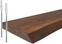 Merkloos / Sans marque Relaxdays Wandplank zwevend - 100 cm - boomstam - hout - donkerbruin