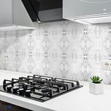 Ambiance Sticker Muurstickers Zelfklevende tegelmuurstickers voor keuken en badkamer - 24 tegelstickers met marmerlook - 24 stickers van 10x10 cm