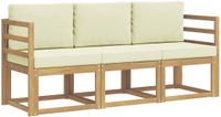 vidaXL Acacia Hout Wit en crème 4-zits Bank Loungeset