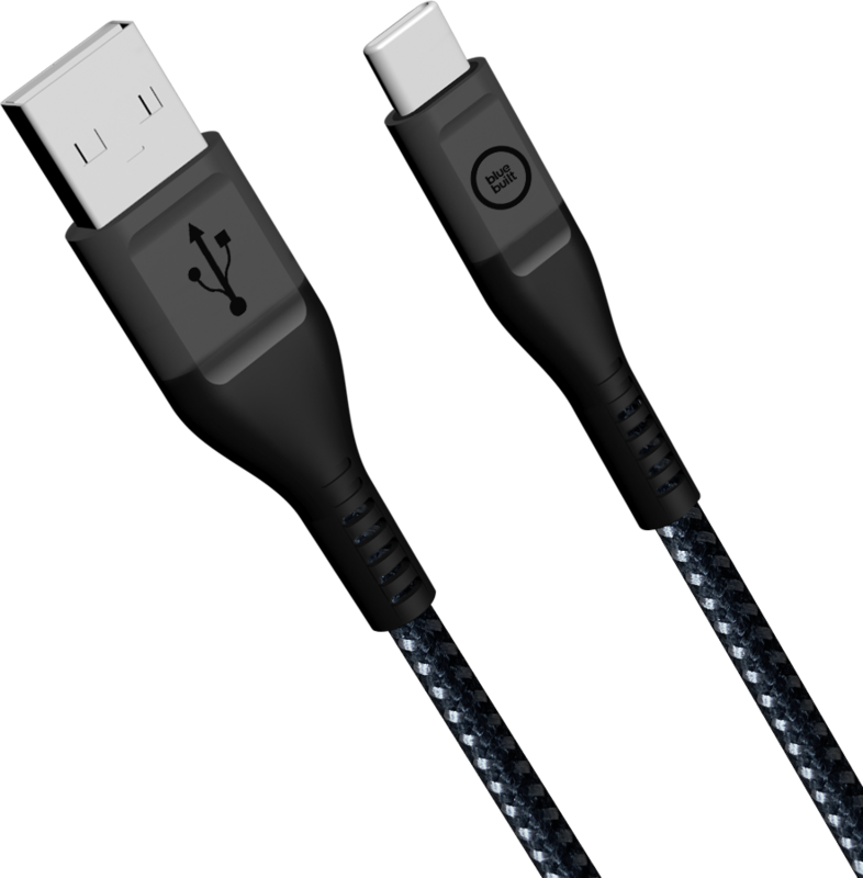 BlueBuilt Usb A naar Usb C Kabel 1,5m Kevlar Zwart