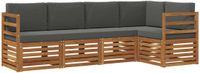 vidaXL Bank loungeset 5 zitplekken Natuurlijk en antraciet Polyester