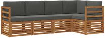 vidaXL Bank loungeset 5 zitplekken Natuurlijk en antraciet Polyester