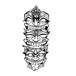 Stijlvol zwart decoratief metalen wandaccessoire, 35 x 81 cm