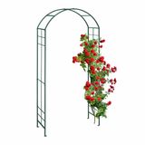 Relaxdays Metalen tuinboog 224 x 110 x 41 cm (h x b x d), stabiele boog voor klimplanten, groen