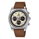 Casio Edifice Classic EFB-730L-7AVUEF Heren Polshorloge Saffierglas Leer Bruin Zilverkleurig 10 ATM