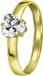 Lucardi Dames Ring met hartvormige zirkonia - Ring - Cadeau - 14 Karaat - Geelgoud