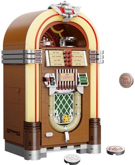 Pantasy 85020 Classi Retro Jukebox bouwset | Mega icons creator modelbouw | Console computer constructie educatief speelgoed bouwpakketten voor volwassenen & kinderen | DIY expert muziekdoos gechikt voor lego | Bouwdoos met 1273 bloks