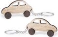 Merkloos / Sans marque Makito Western Europe (mkto) Sleutelhanger met auto - 5 stuks - hout - 4x7 cm - autosleutel hanger