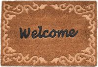 Tapis de porte - marron - coco - welcome - 60 x 40 cm - tapis décrottant