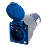 Zenitech - Compacte Vrouwelijke 16A 2P+T naar Mannelijke CEE17 Adapter - Ideaal voor Kamperen en Boottochten - IP44 Waterdicht - Praktische en Duurzame Connector - Blauw - 0.030m
