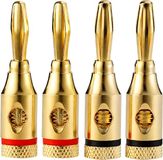 DEGG® - Banaanstekker voor luidsprekerkabel - Gold plated - Vergulde pluggen - 4mm - Luidsprekerstekker - 4 STUK(S)