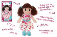 Panenka Ema, en peluche douce, 40 cm, avec une carte dans une poche, qui parle et chante en tchèque, convient aux enfants à partir de 0 an
