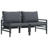vidaXL Tuinbank 2-delig Antraciet Staal 80 x 80 x 71 cm