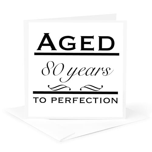 3dRose Aged 80 jaar tot Perfection - wenskaart, 15,2 x 15,2 cm, Single (GC 157401 5)