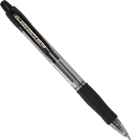 Pilot Super Grip M Balpen - Zwart - Medium - Navulbaar