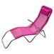 Spetebo Lit de jardin pliable, avec coussin, 190 cm - fuchsia