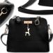 EDIBAZZAR Sac bandoulière en cuir pour femme, Messenger Bag noir, sac rétro