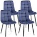 CLP Set van 4 eetkamerstoelen Antibes, met fluwele bekleding, gestoffeerde rugleuningen, geschikt tot 150 kg, blauw
