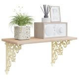 vidaXL Wandplank Beugels 2 st Antiek wit 14 x 14 x 3,5 cm Staal