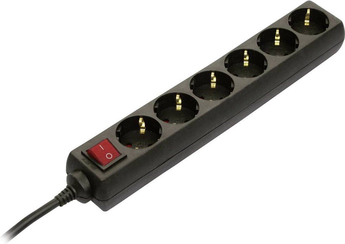 AS-Schwabe 16692 - Stopcontactstrip - 6-weg - Zwart