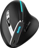 Elementkey F36 Verticale Muis 2.4Ghz USB + Bluetooth 5.0/3.0 – Ergonomisch – 8 Knoppen – 4800DPI – Programmeerbaar – RGB Licht - Zwart