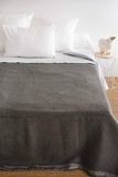 Toison d'or Volta Woolmark Wollen deken, 180 cm x 240 cm, antraciet