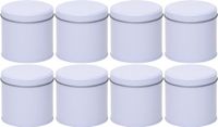 Merkloos Wit rond opbergblik/bewaarblik - 8x - 10 cm