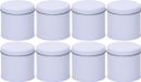 Merkloos Wit rond opbergblik/bewaarblik - 8x - 10 cm