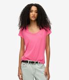 Superdry - Dames T-shirt met ronde hals - Katoen/Lyocell - Azalea Pink