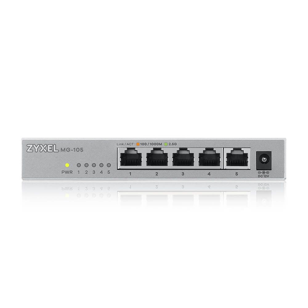 Zyxel MG-105 - 5-Poort 2.5G Unmanaged Switch - Staal