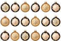 Krebs Kerstballen - 18x - goud - gedecoreerd - glas - 7 cm - Luxe kerstversiering