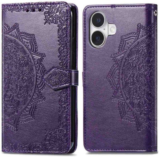 imoshion Hoesje - Geschikt voor Apple iPhone 17 - Mandala Bookcase - Paars