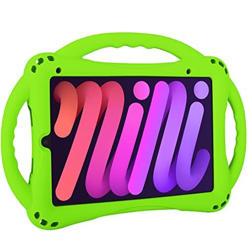 TopEsct Kids Case voor iPad Mini 6e Generatie Case Heavy Duty Shockproof Cover Kindveilige Beschermende kinderen Cover met Drie Handvat Stand voor 8.3 inch iPad Mini 6 (Groen)