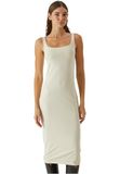 Urban Classics Basic Long Cotton Jersey Jurk Dames XXL Creme
