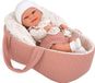 Elegance Babyto poupée bébé rose avec couffin et coussin - 33 cm